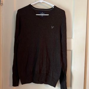 Unisex Heathered Brown American Eagle V-neck sweater